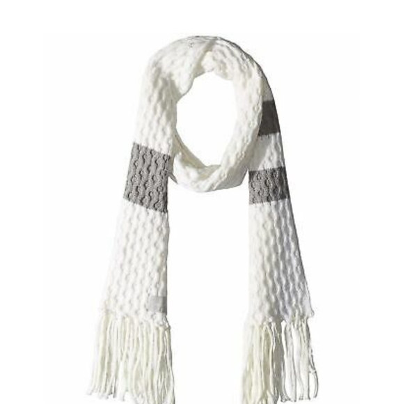Calvin Klein Womesn Striped Cable Scarf - Picture 3 of 3